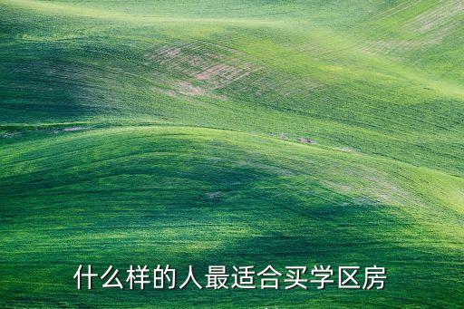 什么样的人最适合买学区房