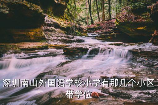 深圳南山外国语学校小学有那几个小区带学位