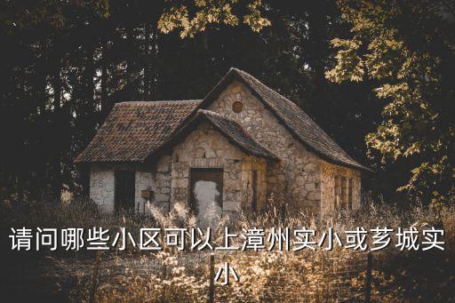 请问哪些小区可以上漳州实小或芗城实小