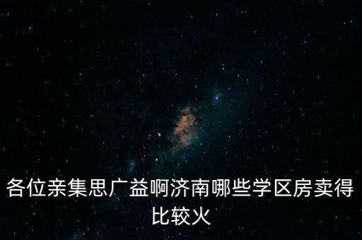 各位亲集思广益啊济南哪些学区房卖得比较火