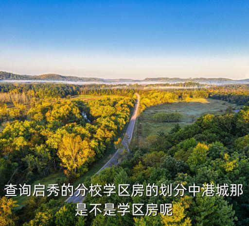 查询启秀的分校学区房的划分中港城那是不是学区房呢
