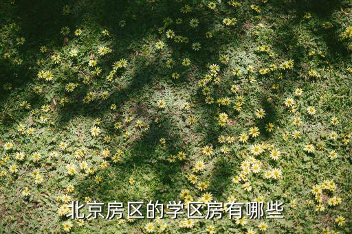 北京房区的学区房有哪些
