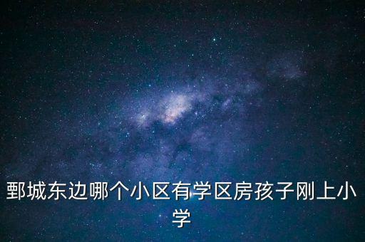 鄄城东边哪个小区有学区房孩子刚上小学