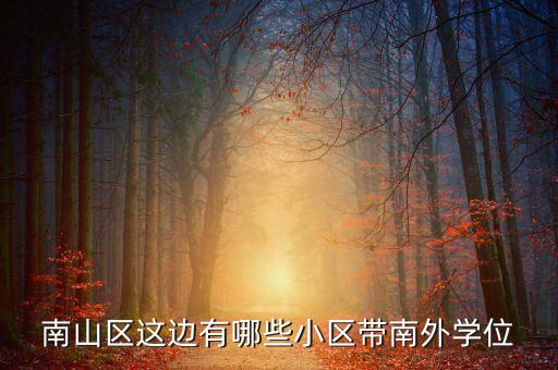 南山区这边有哪些小区带南外学位