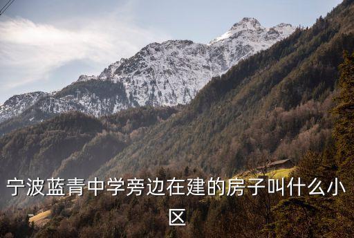 宁波蓝青中学旁边在建的房子叫什么小区