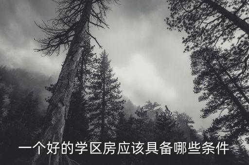 一个好的学区房应该具备哪些条件